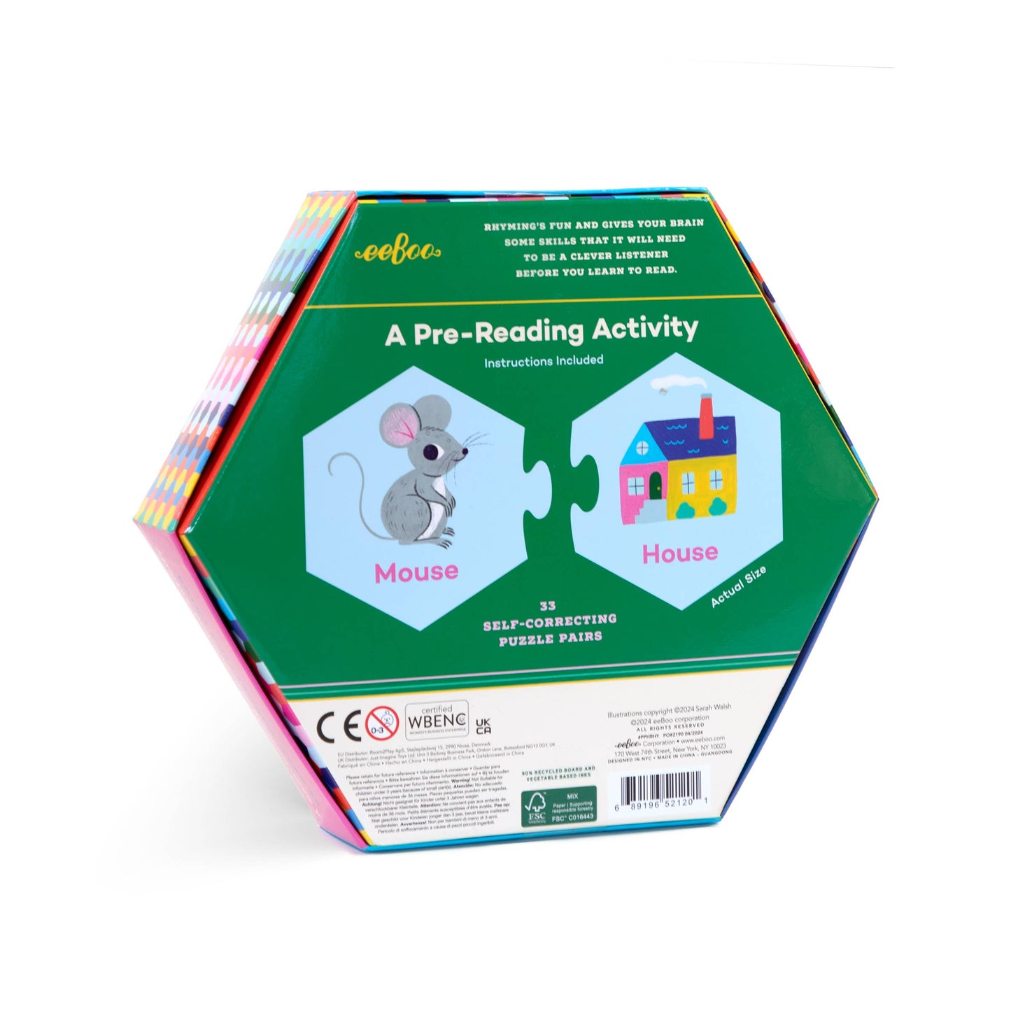 eeBoo - Rhyming Words Hexagon Puzzle Pairs