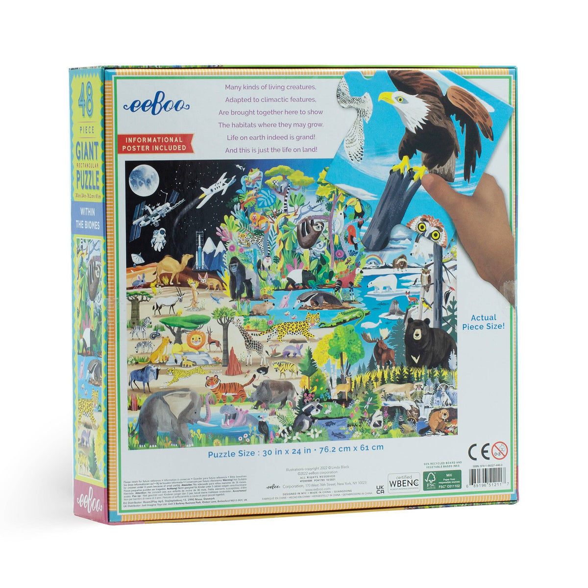 eeBoo - Within the Biomes 48 Piece Giant Puzzle