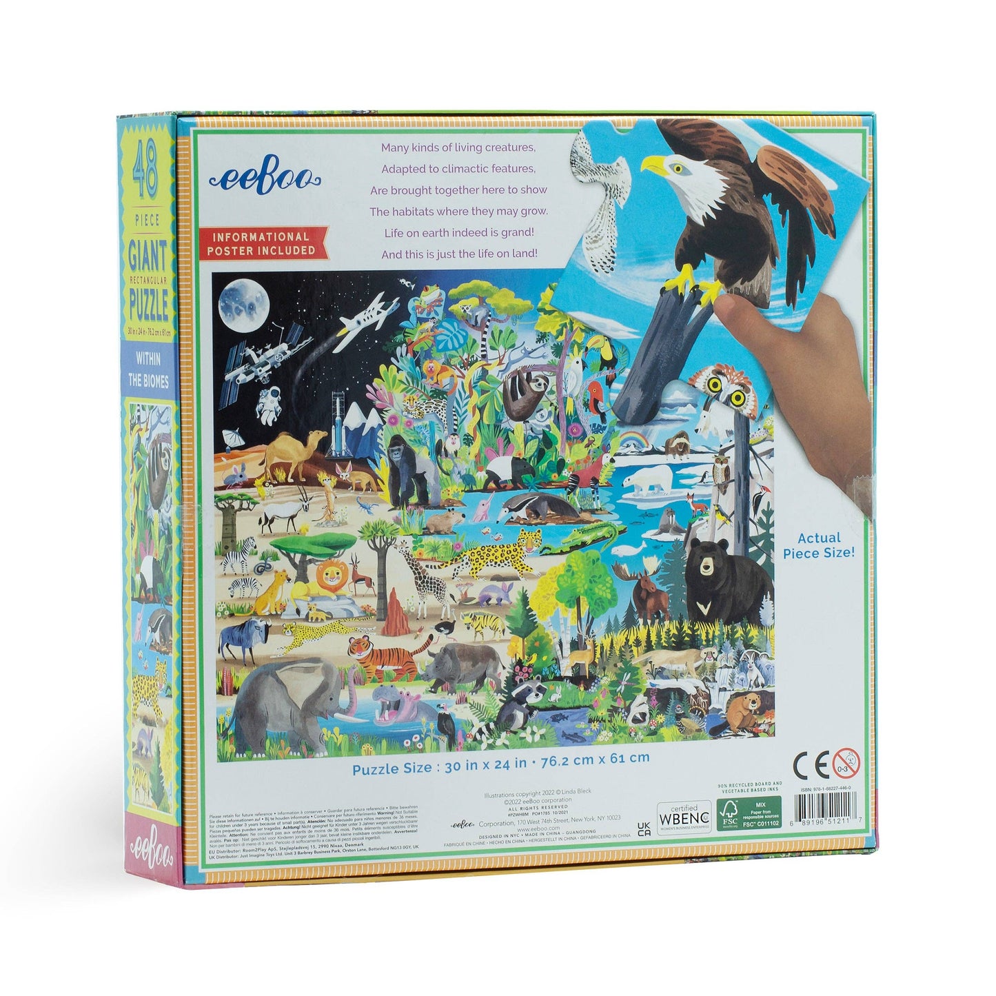 eeBoo - Within the Biomes 48 Piece Giant Puzzle