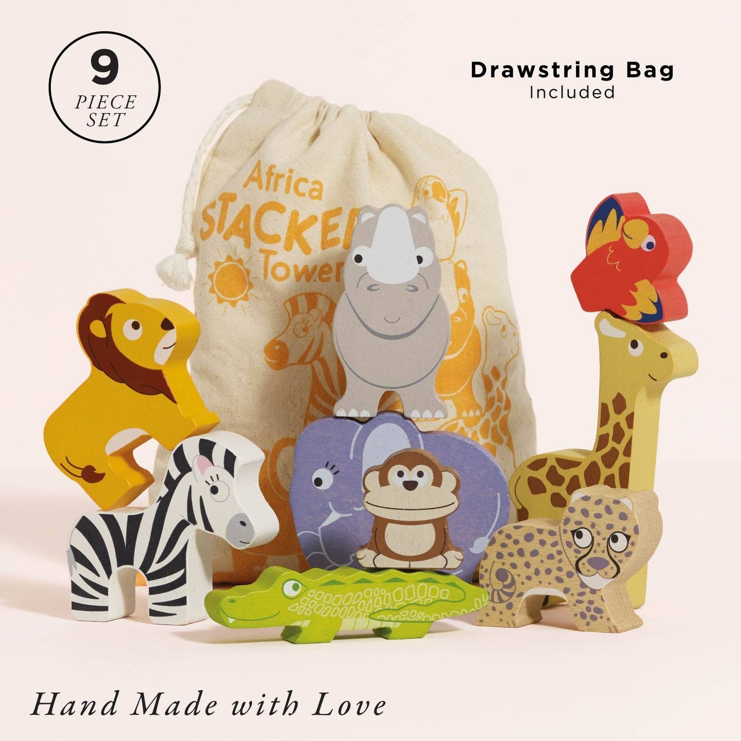 Le Toy Van, Inc. - Africa Stacking Animals & Bag