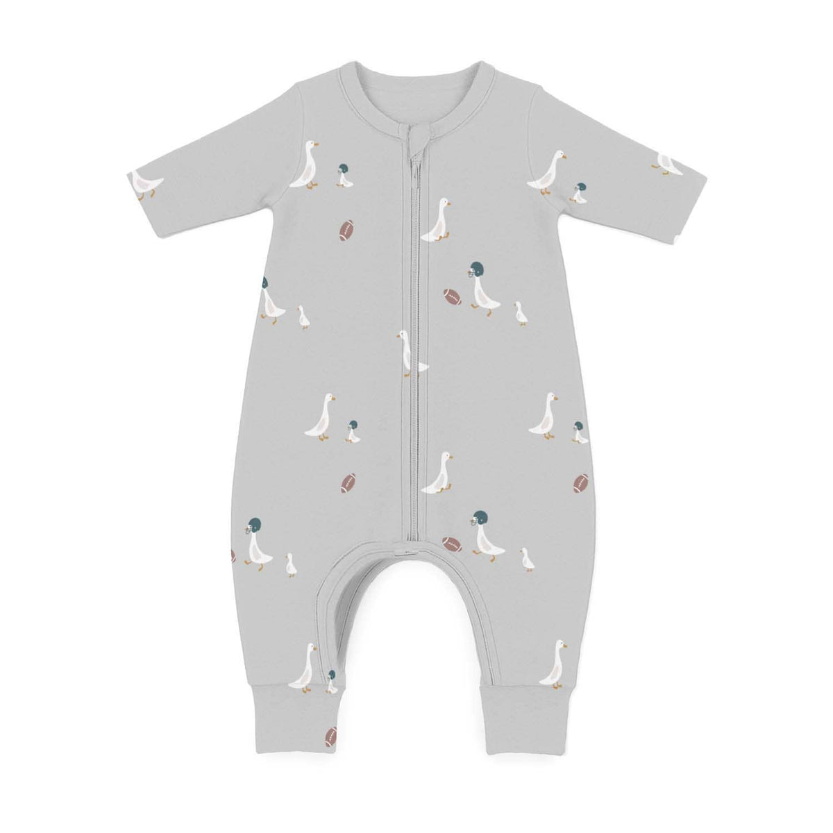 gunamuna - FW26 Long Sleeve Footie Sleep Sack 2.5: Football goose / 18-36m