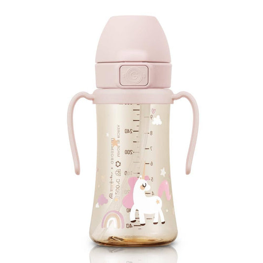 zezebaebae (Grosmimi and Cha&Mom) - Grosmimi PPSU Straw Cup with Flip Top - 10oz (300ml) Stage 2 Straw: Unicorn