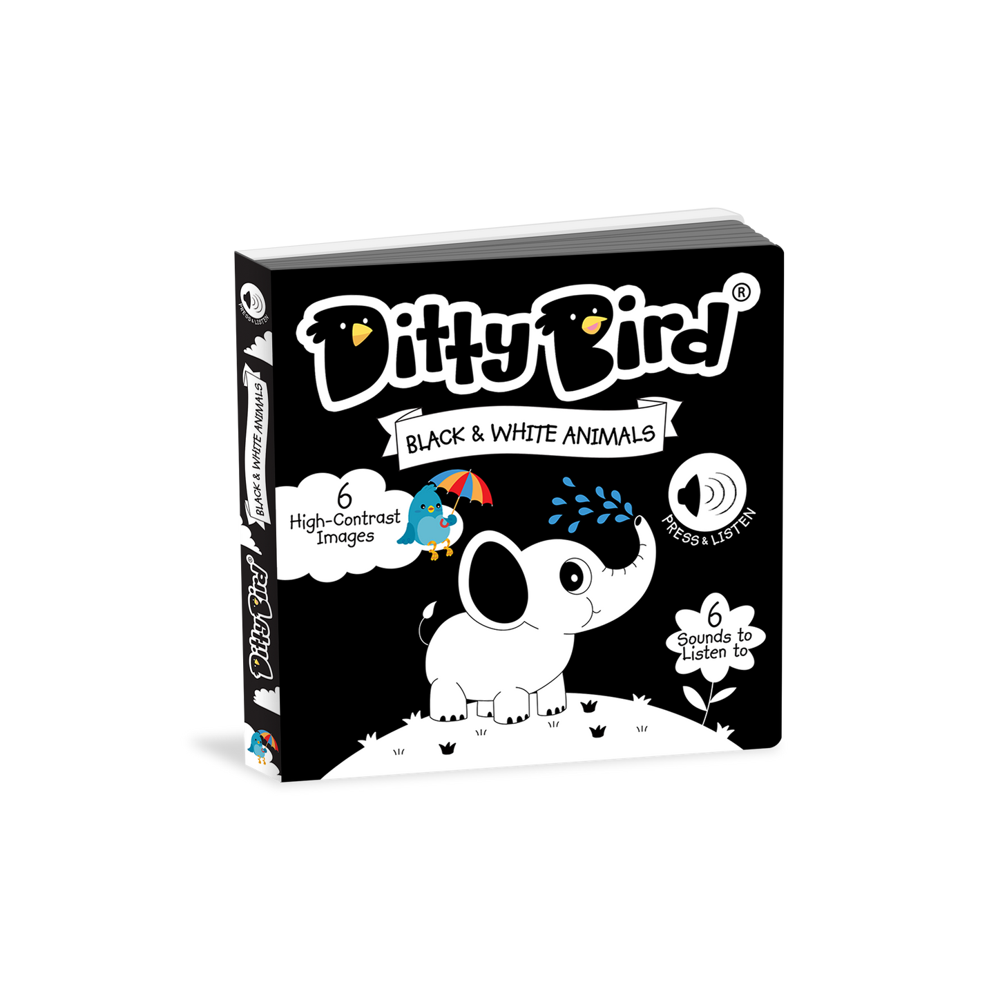 Ditty Bird - Ditty Bird : Black and White Sound book - New born