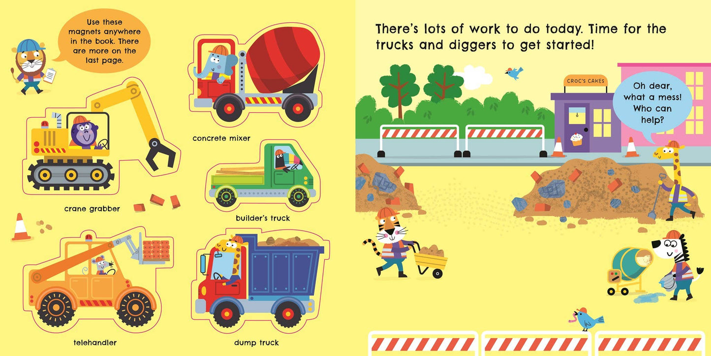 HarperCollins - Trucks and Diggers Magnet Book : Usborne