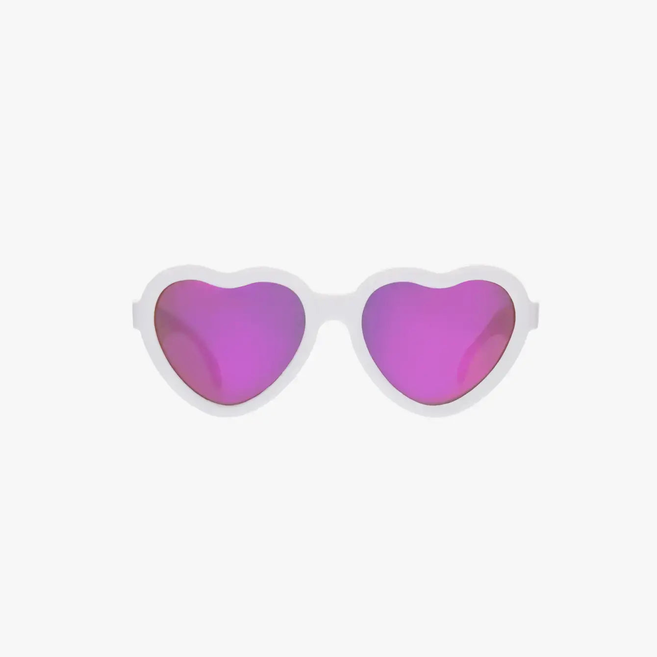 Babiators - Polarized Heart Sunglasses: Ages 3-5 / Frosted Pink | Purple Mirrored Lens