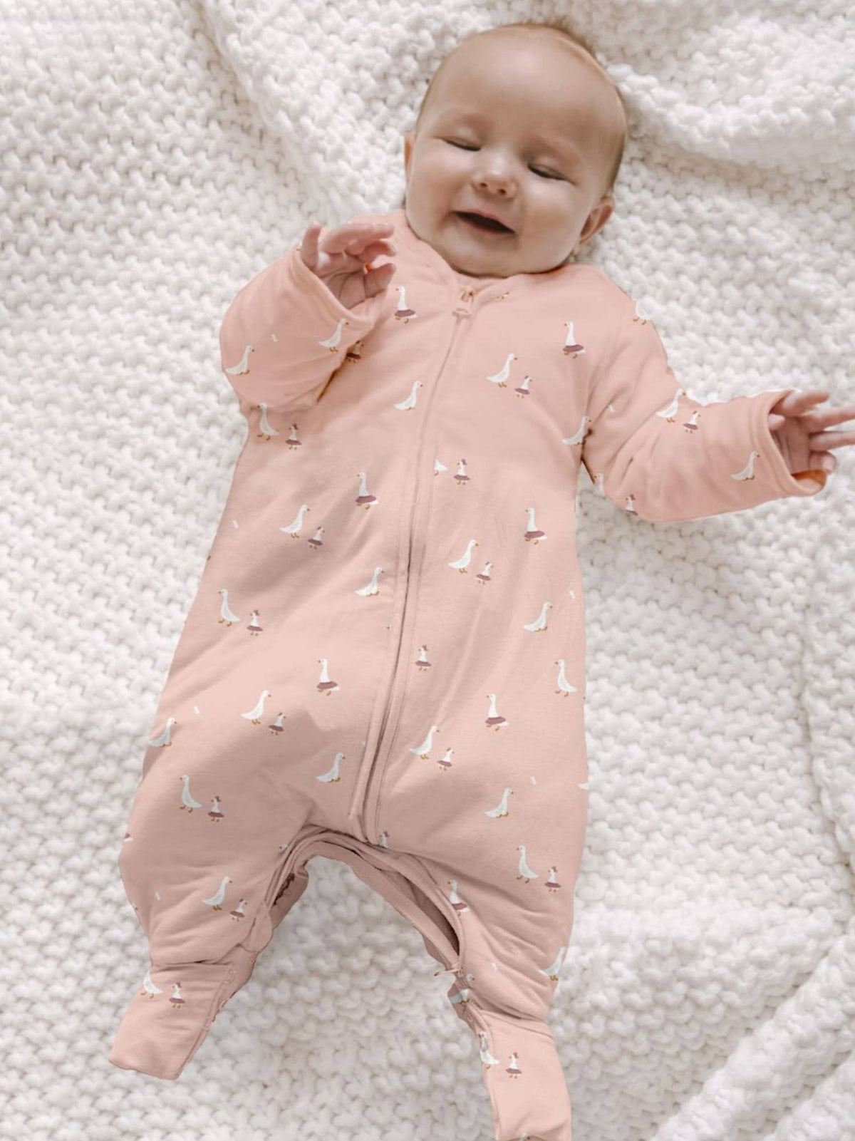 gunamuna - FW26 Long Sleeve Footie Sleep Sack 1.0: Tutu goose / 18-36m