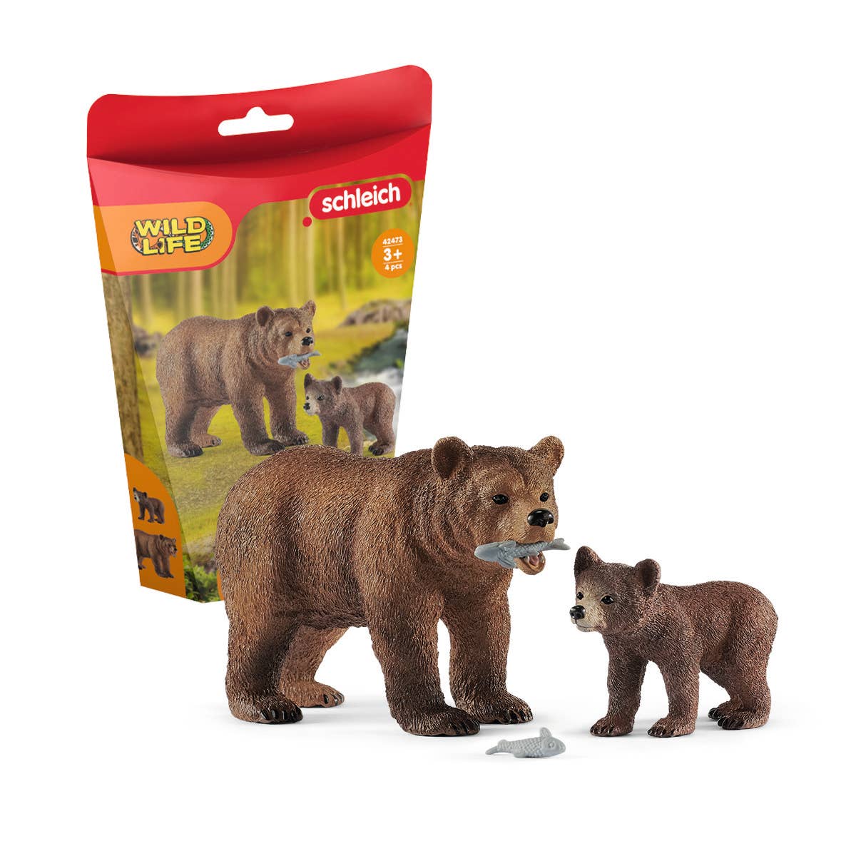 Schleich - Grizzly Bear Mother With Cub Wild Animals Playset