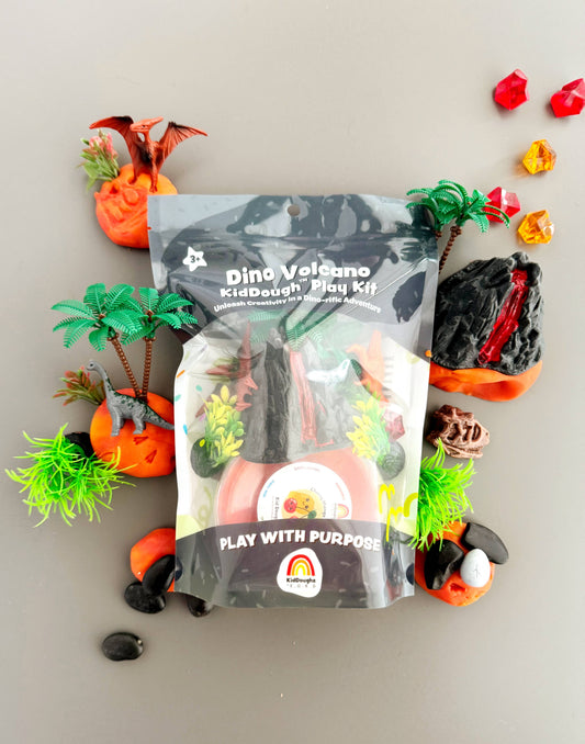 Earth Grown KidDoughs (KidDoughs by EGKD) - Dino Volcano KidDough Play Kit