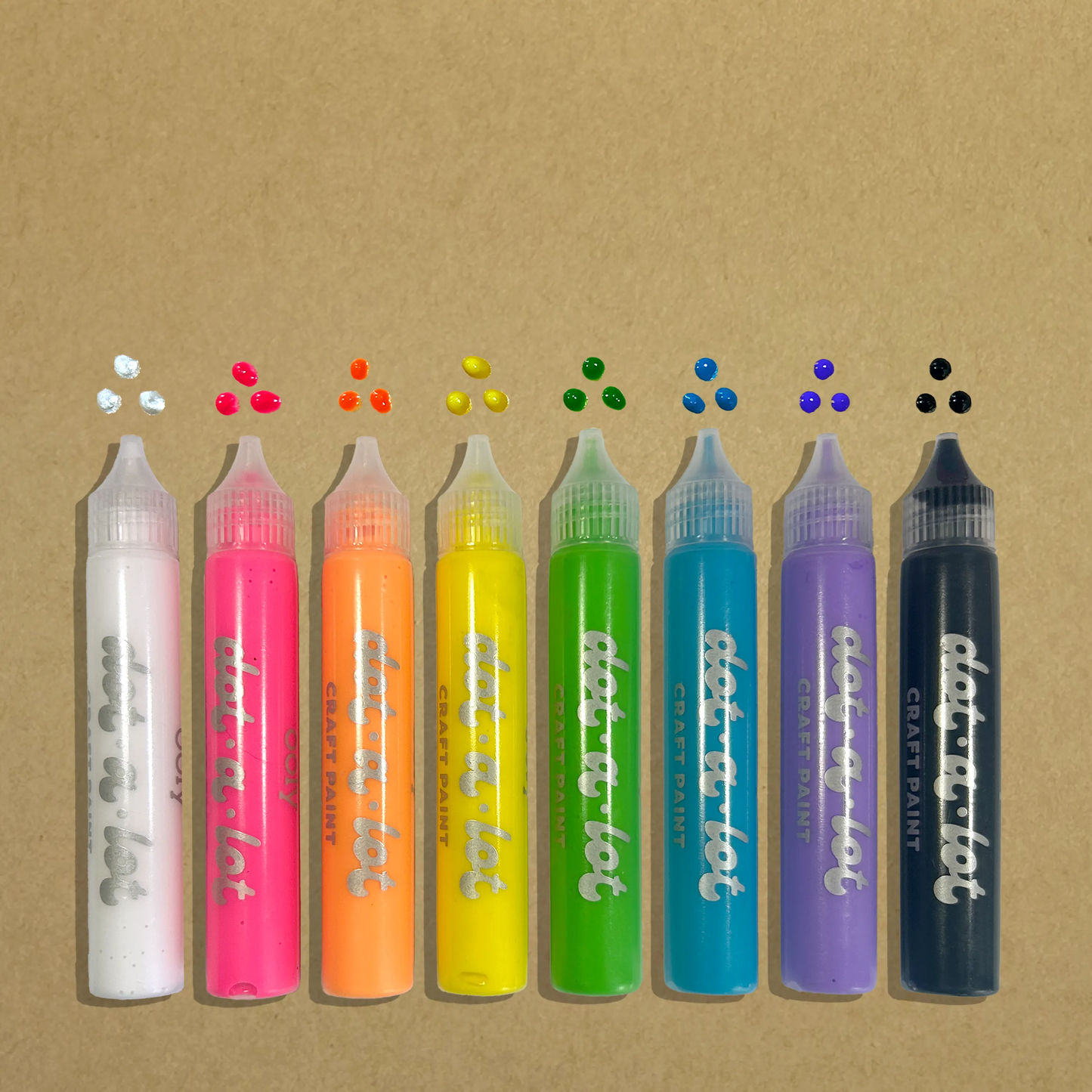 OOLY - Dot-A-Lot: Dimensional Craft Paint - Bright (Set of 8)