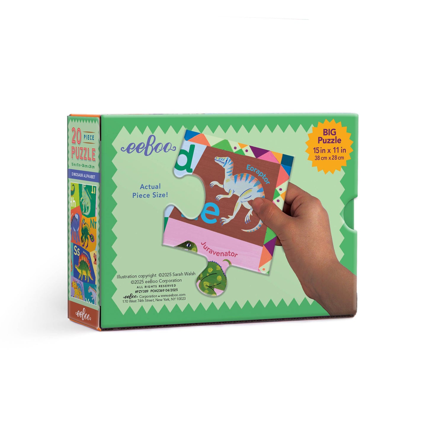 eeBoo - Dinosaur Alphabet 20 Piece Puzzle