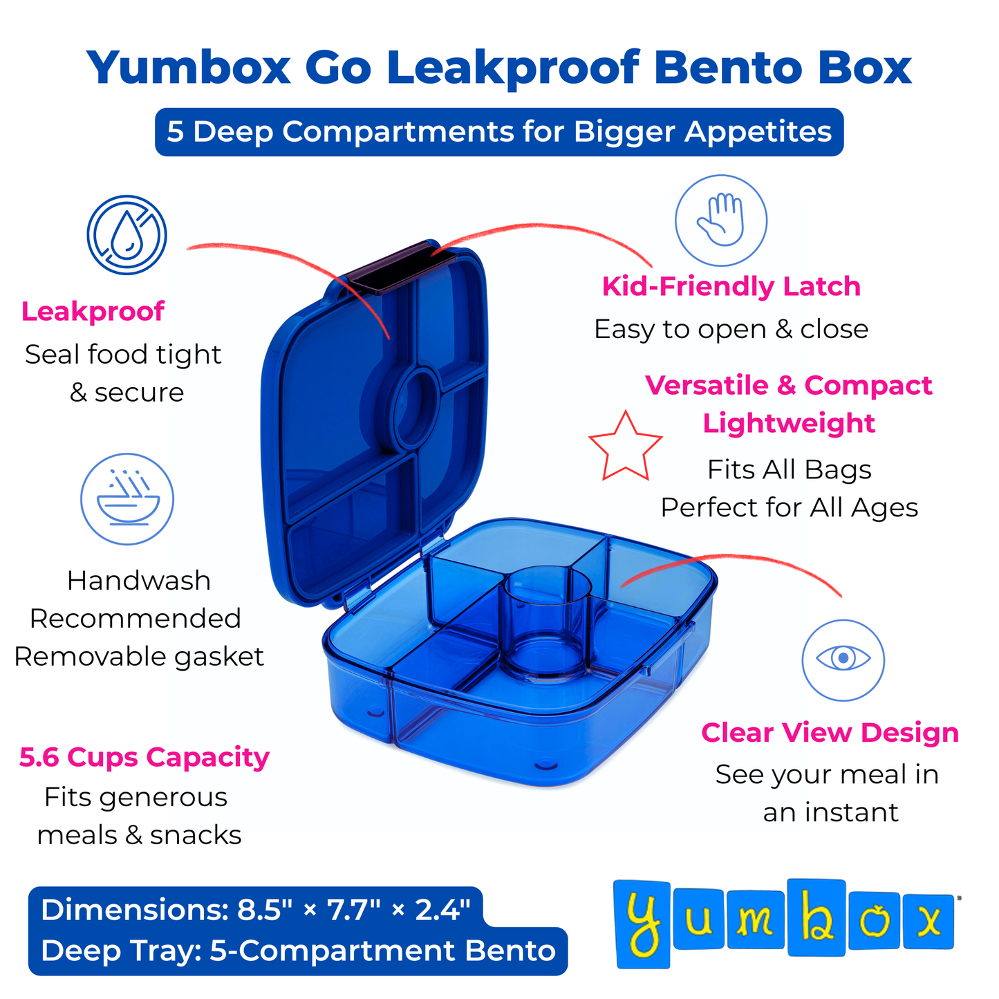 Yumbox - Yumbox Go Leakproof Bento Lunch Box – 5 Compartment, 5.6 Cup: Lima Green