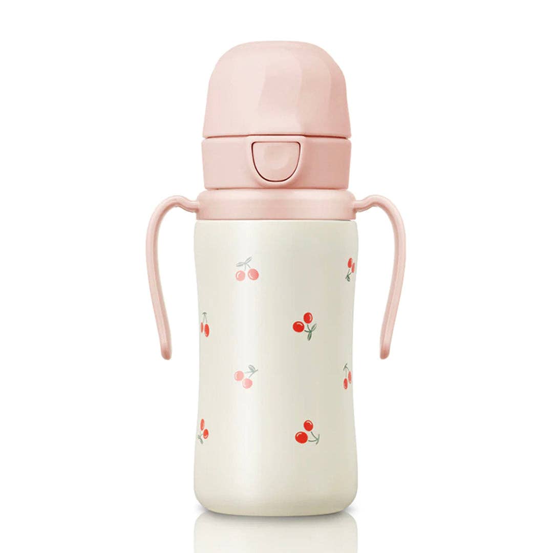 zezebaebae (Grosmimi and Cha&Mom) - Grosmimi Stainless Steel Straw Cup with Flip Top - 10oz (300ml): Air Balloon_Blue