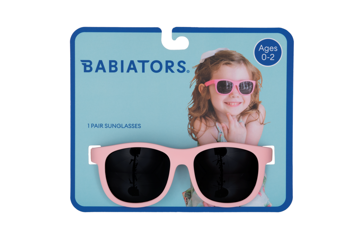 Babiators - Light Pink Wayfarer Kids Sunglasses on Peggable Hangtag : Ages 3-5