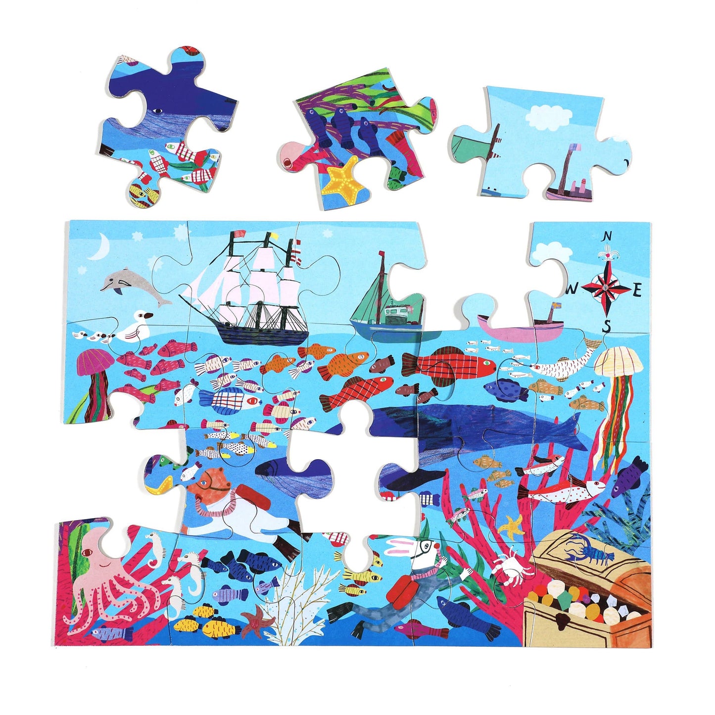 eeBoo - Sea Exploration 20 Piece Puzzle