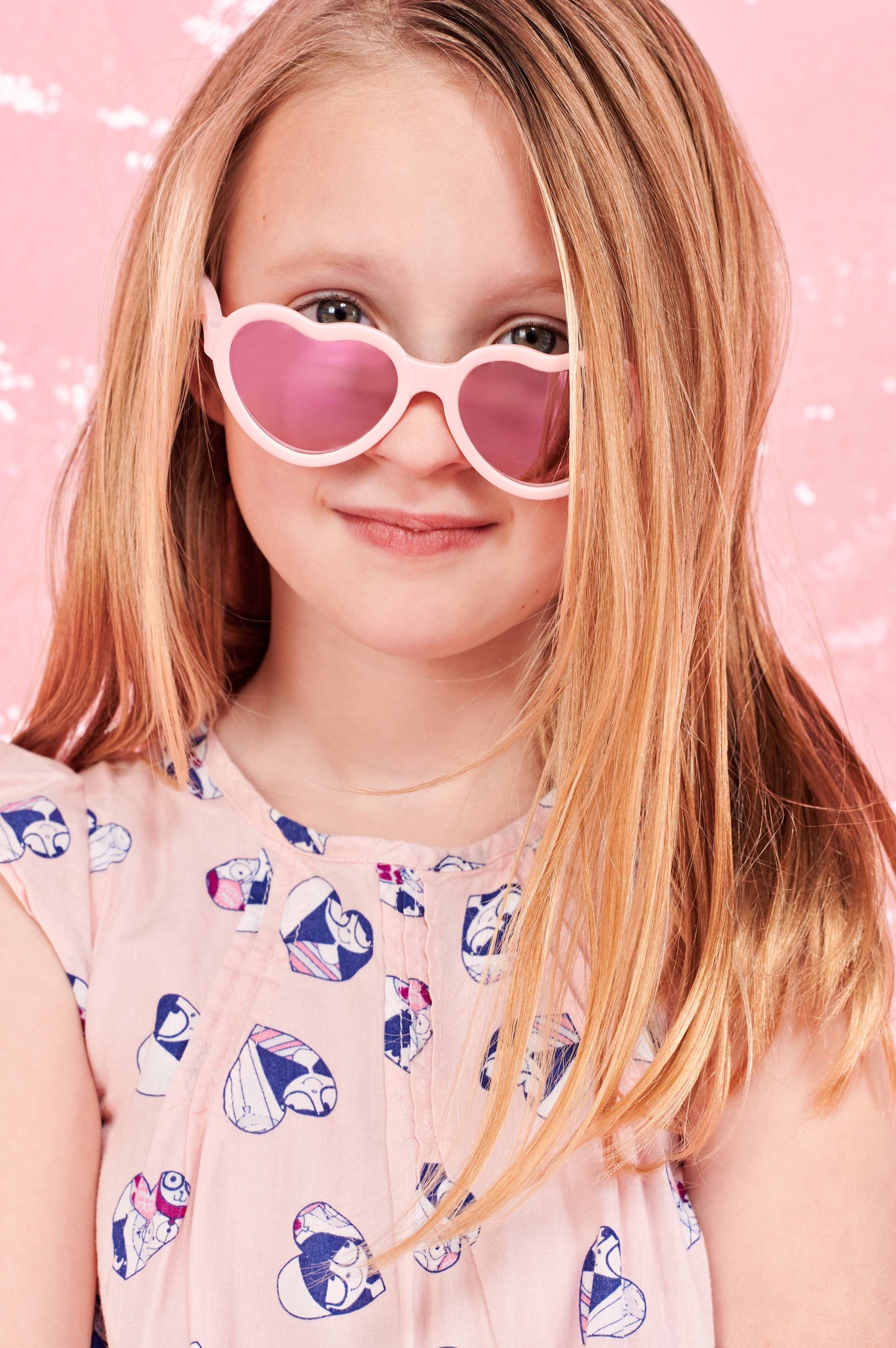 Babiators - Original Heart: Ballerina Pink | Rose Gold Mirrored Lenses: Ages 3-5