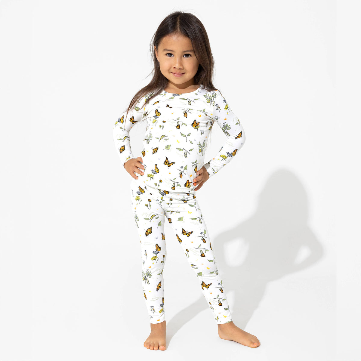 Bellabu Bear - Monarch Butterfly Bamboo Kids Pajamas: 6Y