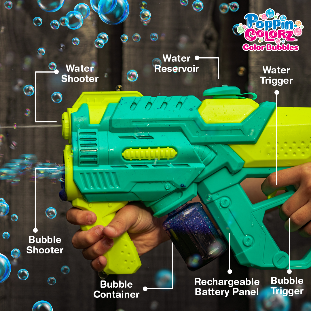 South Beach Bubbles - PoppinColorz Hydra: 2-in-1 Water Gun & Color Bubble Blaster