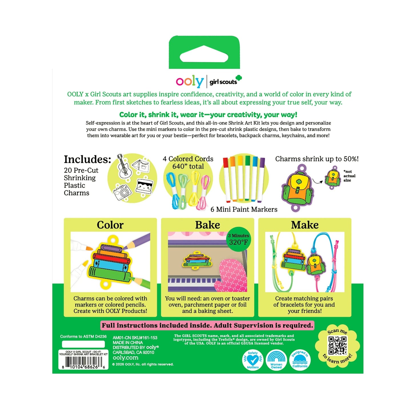 OOLY - OOLY x Girl Scouts: Do-It-Yourself Shrink Art Bracelet Kit (30 PC Set)