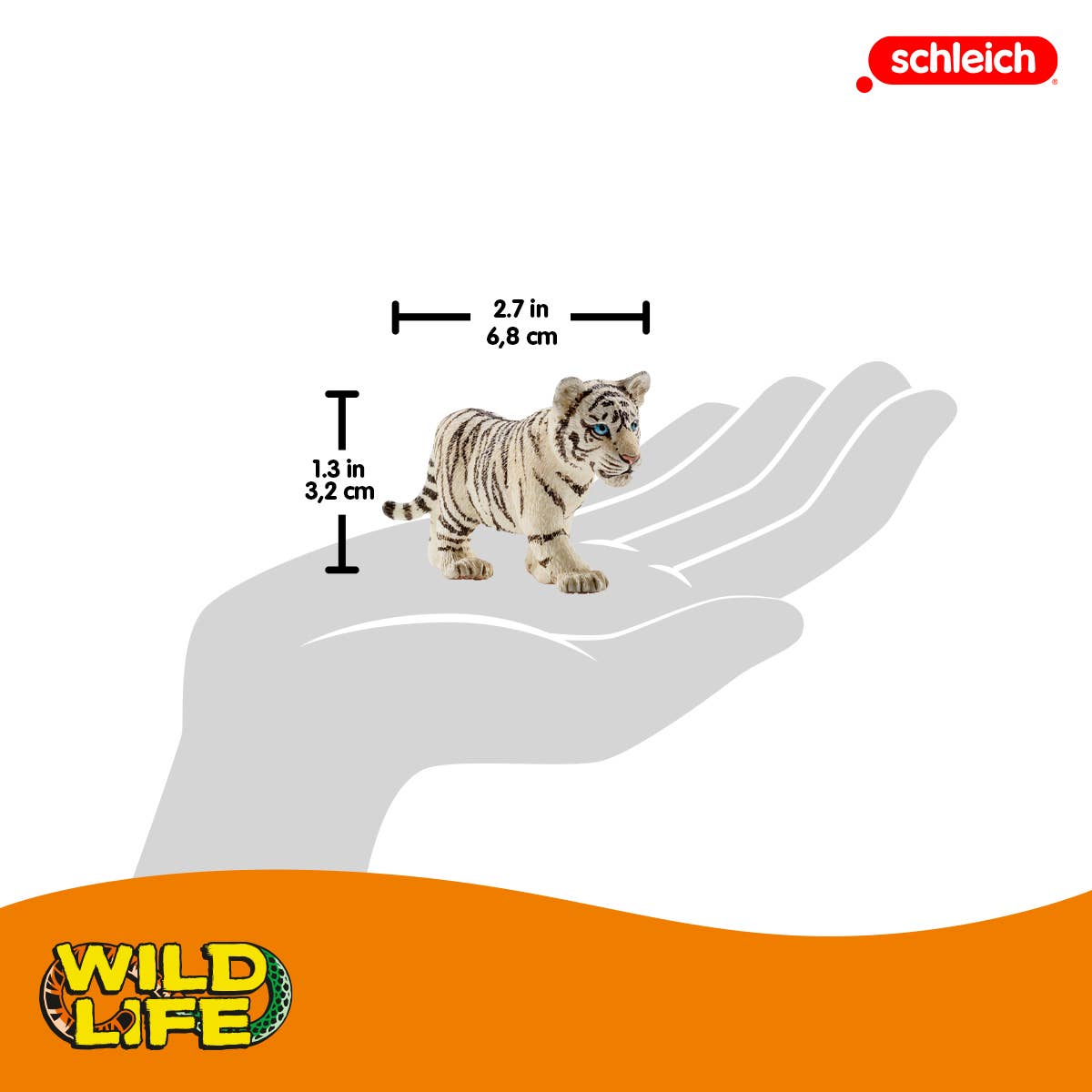 Schleich - Tiger Cub, White Safari Animal Toy