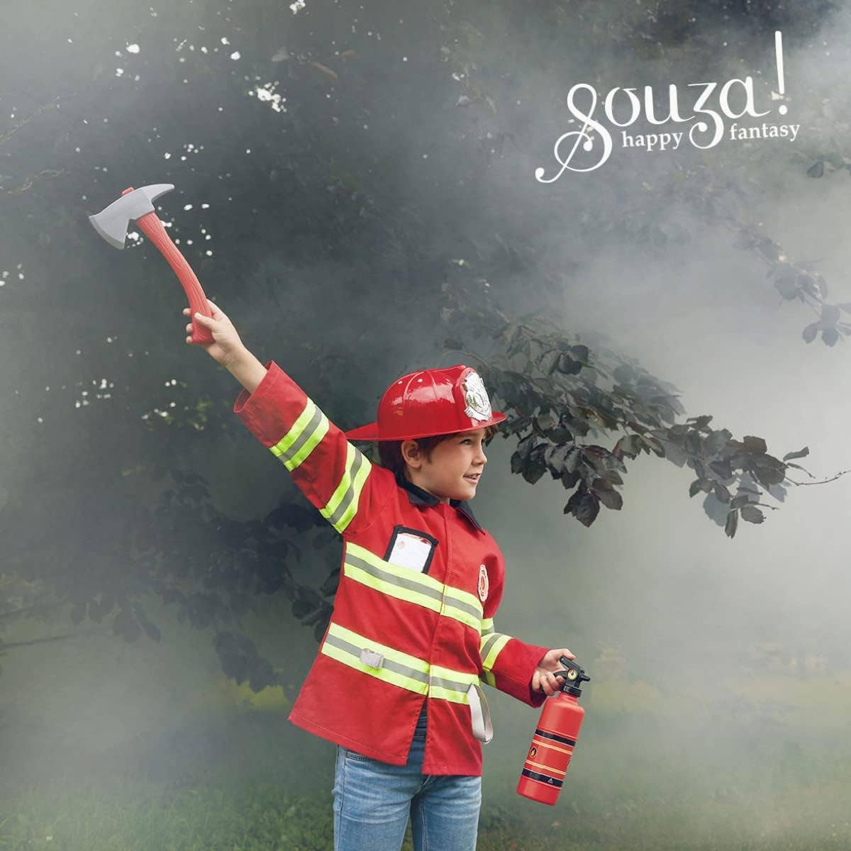 Speedy Monkey - Fireman Costume Set for Children - Role-Play - (sz 4-7 yrs)
