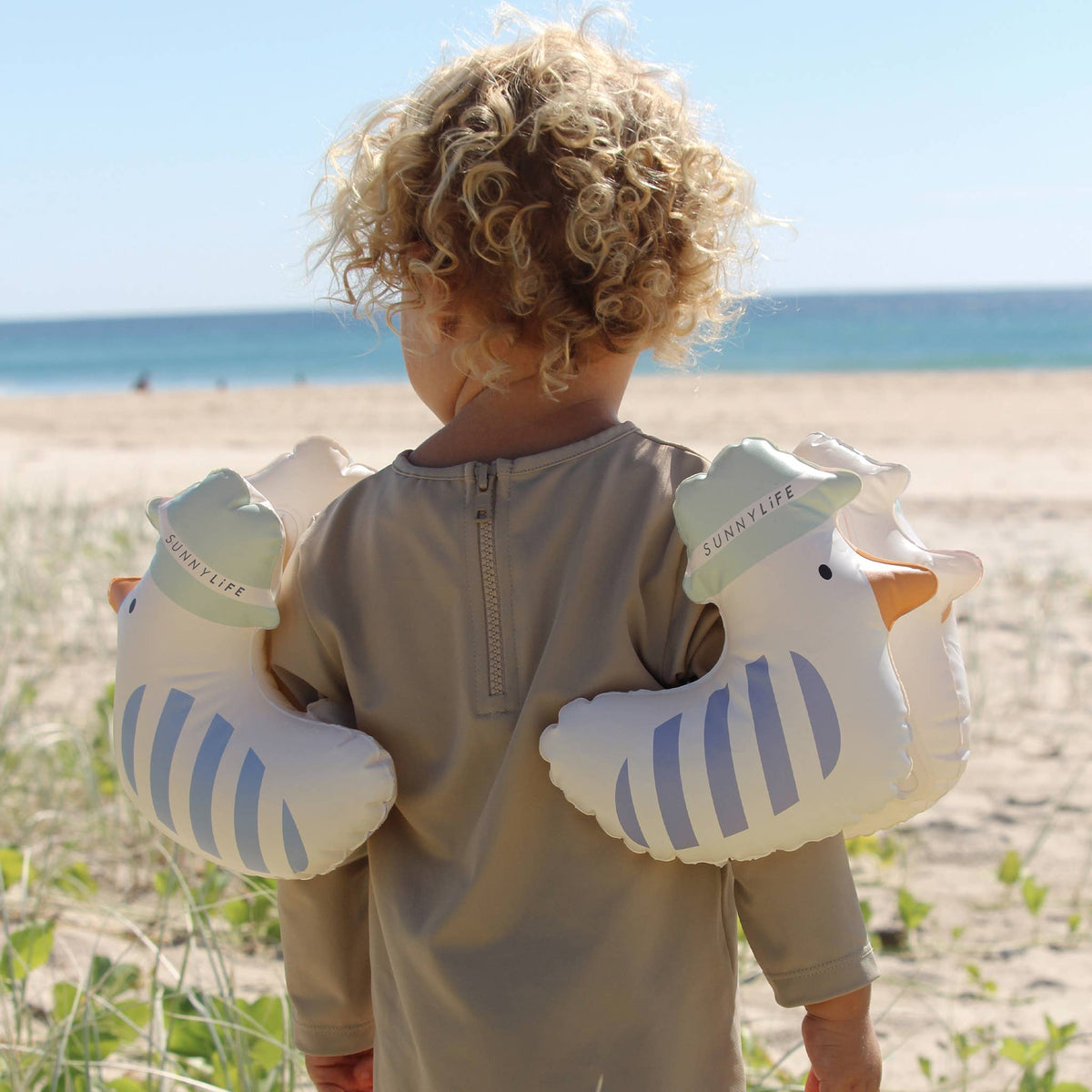 Sunnylife - Kids Inflatable Arm Bands Sid the Seagull Blue Stripe