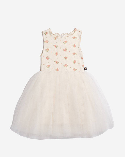 Petite Hailey - Grace Floral Tutu Dress: Ivory / 8