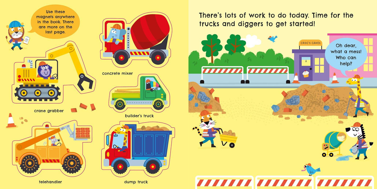 HarperCollins - Trucks and Diggers Magnet Book : Usborne