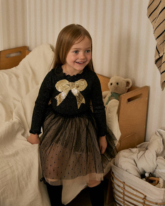 Petite Hailey - Quincy Bow Tutu: Black / 3