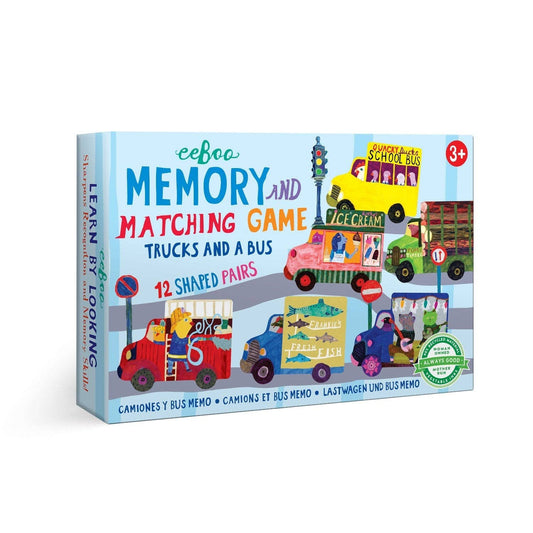 eeBoo - Trucks & a Bus Little Memory & Matching Game