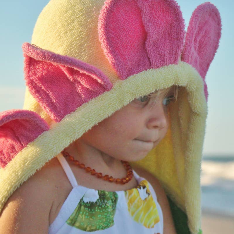 Yikes Twins - Flower Hooded Towel for toddlers ages 2 to 8 years old