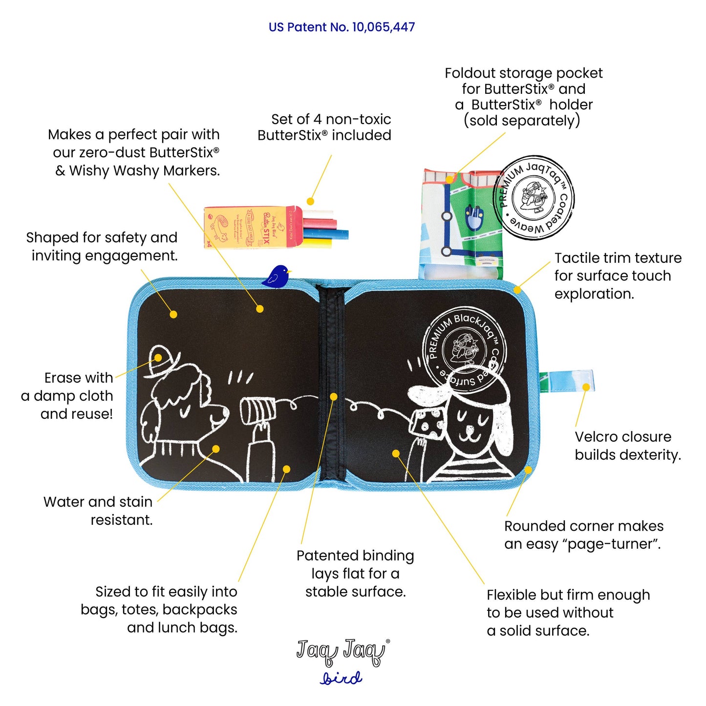 Jaq Jaq Bird - Train Activity Dry Erase Book