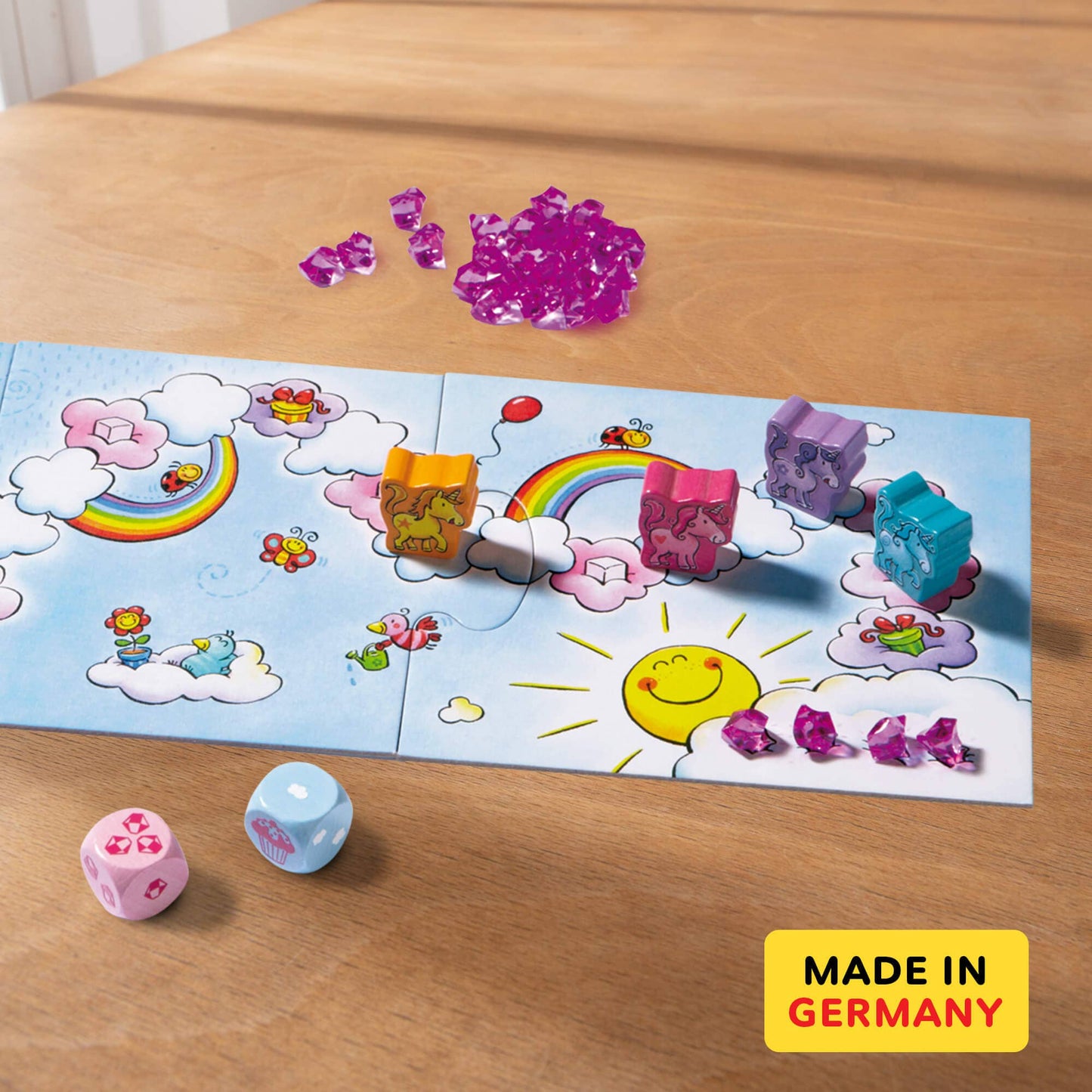 HABA USA - Unicorn Glitterluck – Cloud Crystals Racing Game