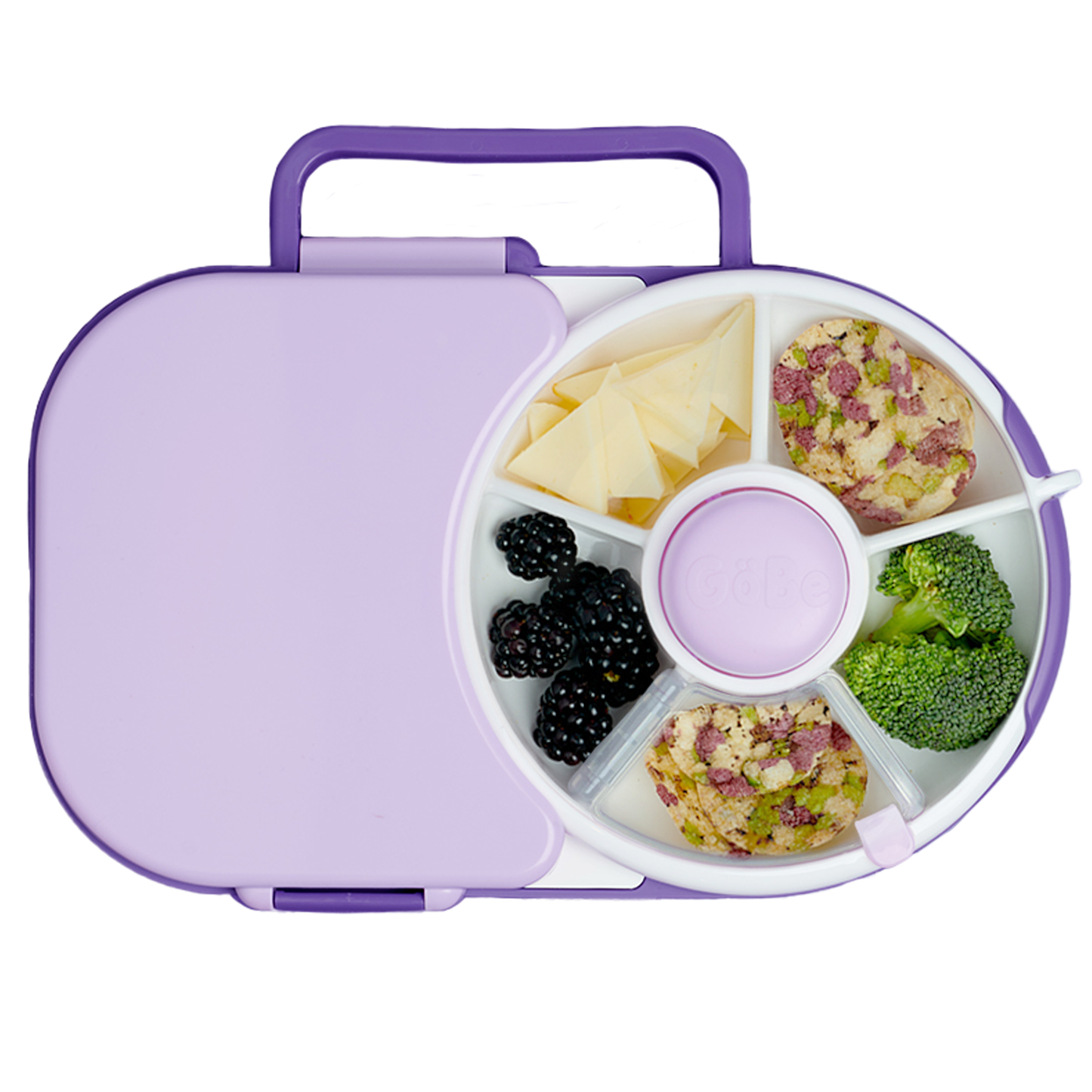 GöBe Kids - GoBe Kids Lunchbox with Snack Spinner: Blueberry Blue