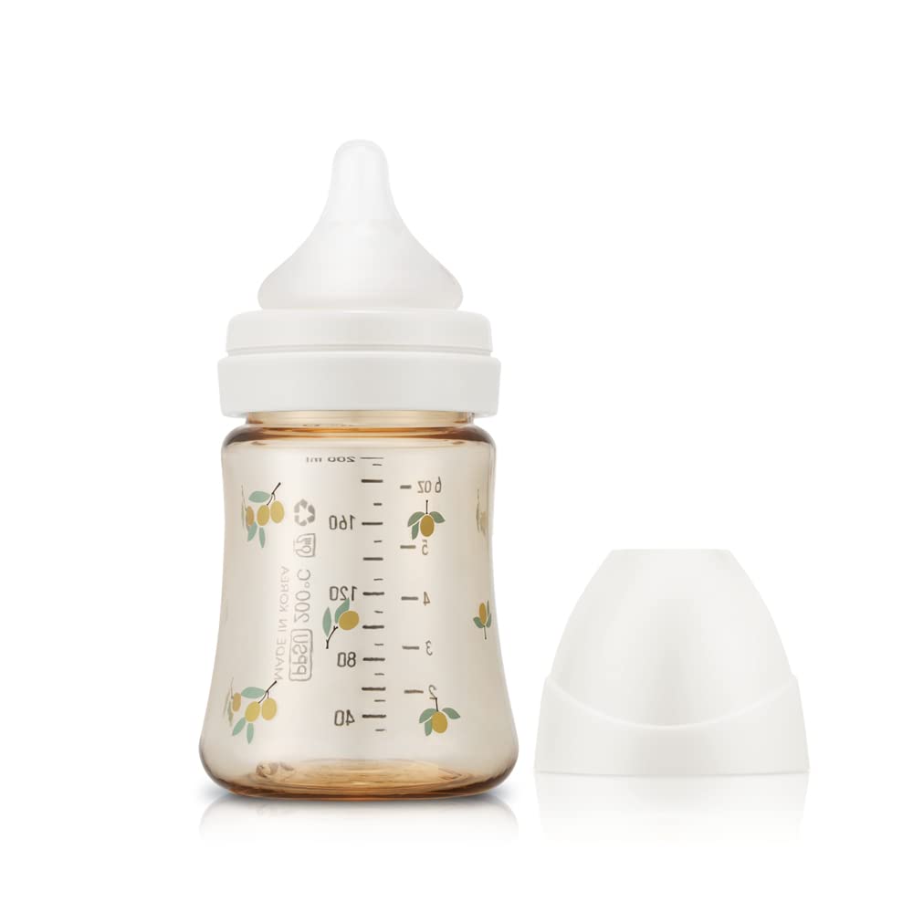 zezebaebae (Grosmimi and Cha&Mom) - Grosmimi PPSU Baby Bottle - 6oz (200ml): Bear_White