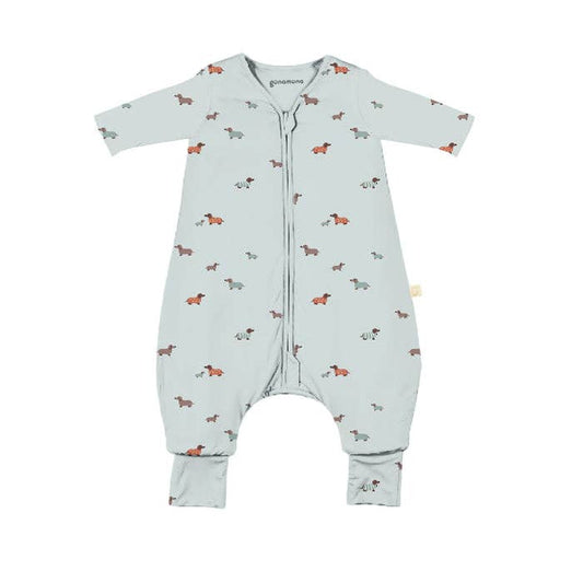gunamuna - FW25 LONG SLEEVE FOOTIE SLEEP BAG: Woof / 12-18M / 2.5