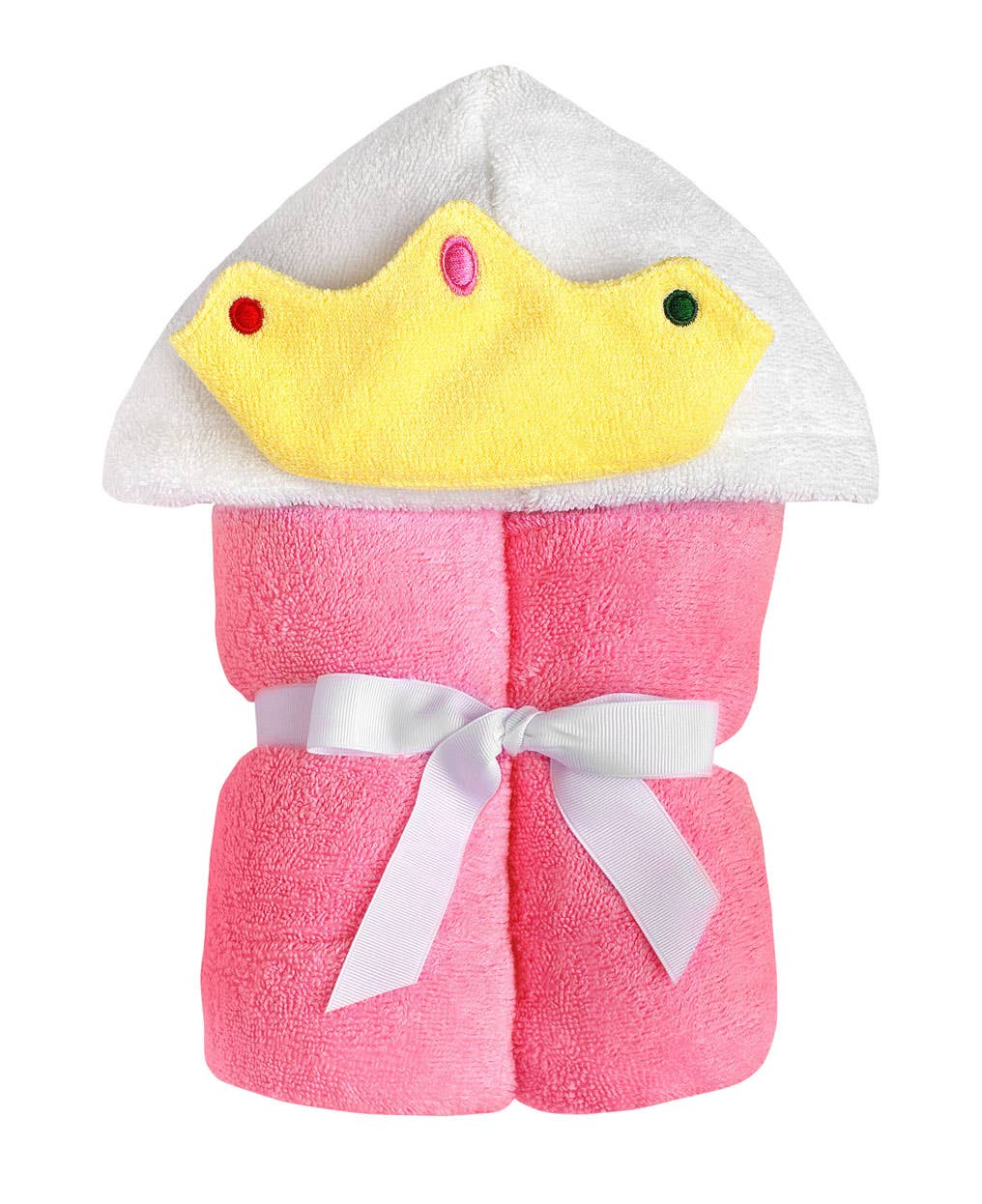 Yikes Twins - Pink Princess hooded towel for toddlers ages 2 to 8 years