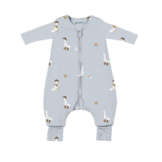 gunamuna - SS26 LONG SLEEVE FOOTIE SLEEP BAG : Baseball goose / 6-12M / 1.0