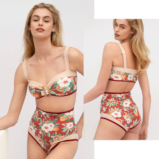 Visual Mood - LEDA High-waist Bikini Set: S / Top + High Waist