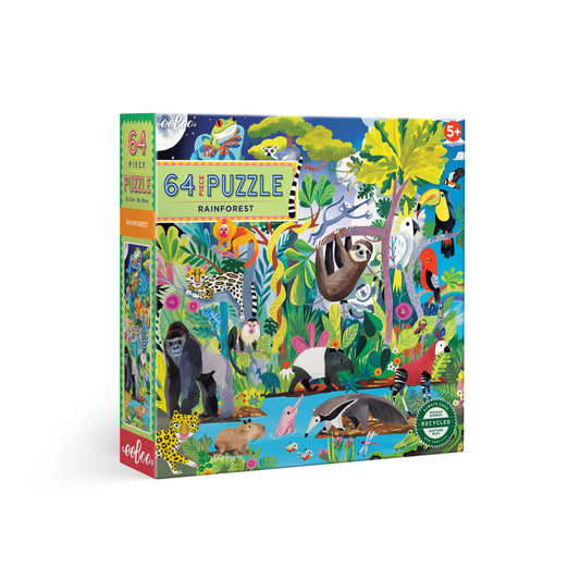 eeBoo - Rainforest 64 Piece Square Puzzle