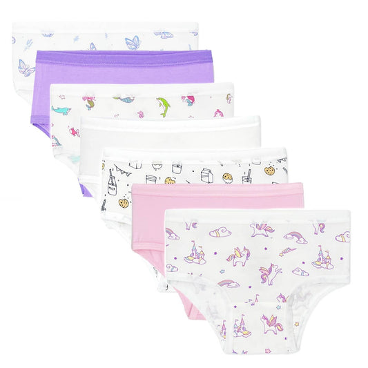Bellabu Bear - Girl's Bamboo Underwear 7-Pack: 8/9 Y