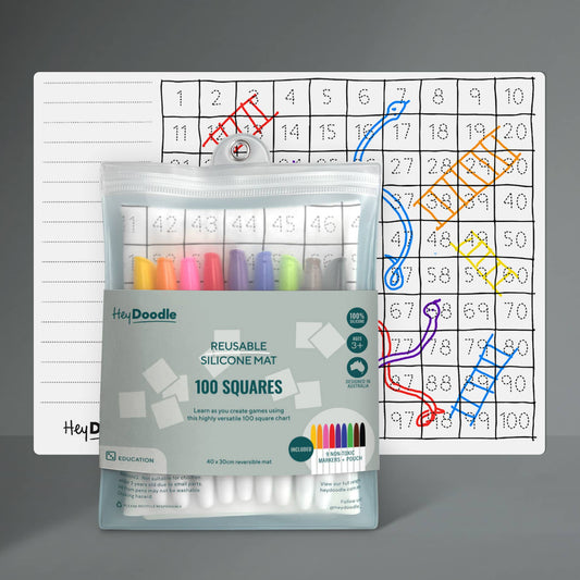 HeyDoodle - 100 Squares Classic Coloring & Doodle Mat