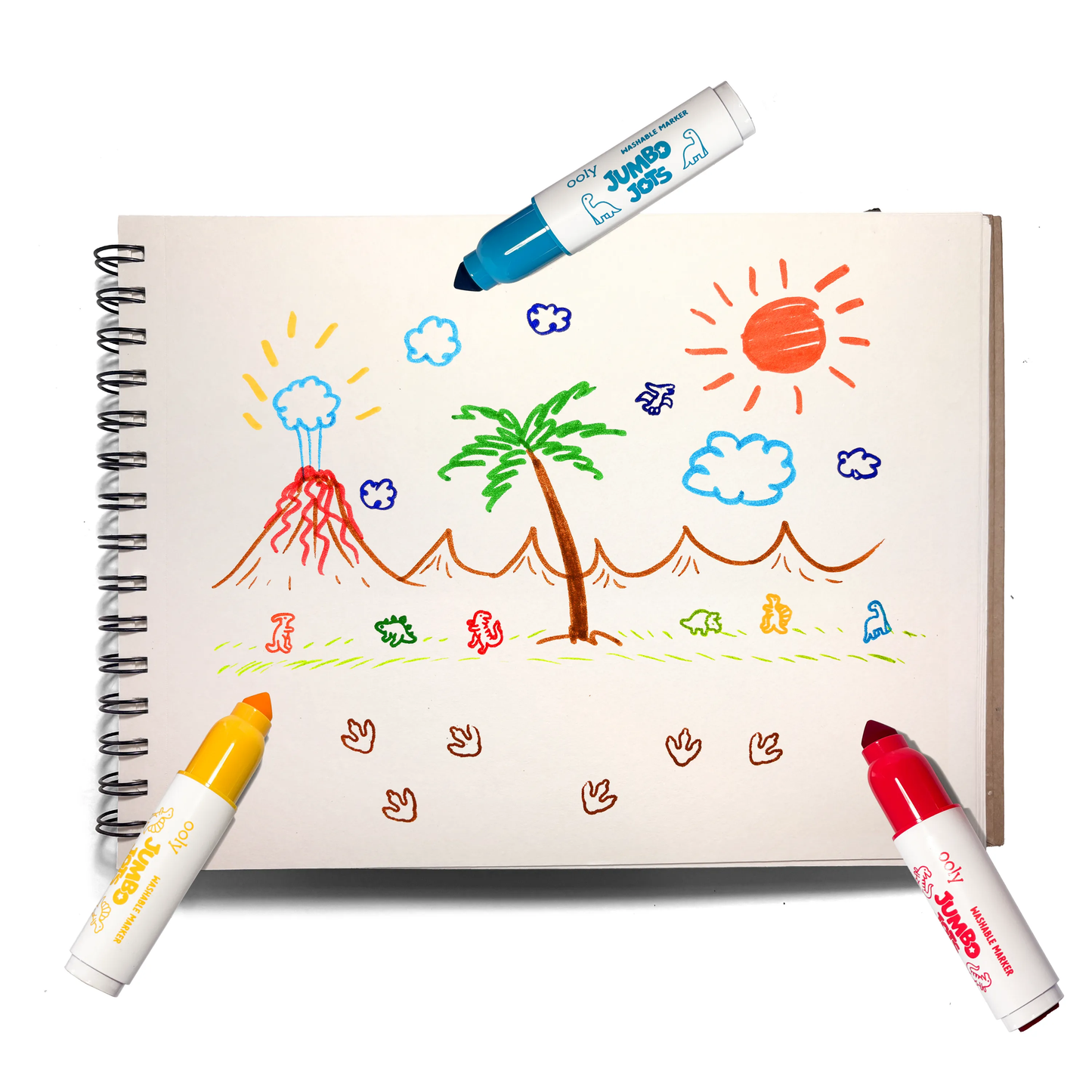 OOLY - Jumbo Jots Dual Tip Dinosaur Stamp Markers - Set of 8