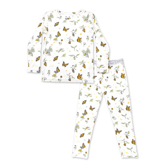 Bellabu Bear - Monarch Butterfly Bamboo Kids Pajamas: 6Y