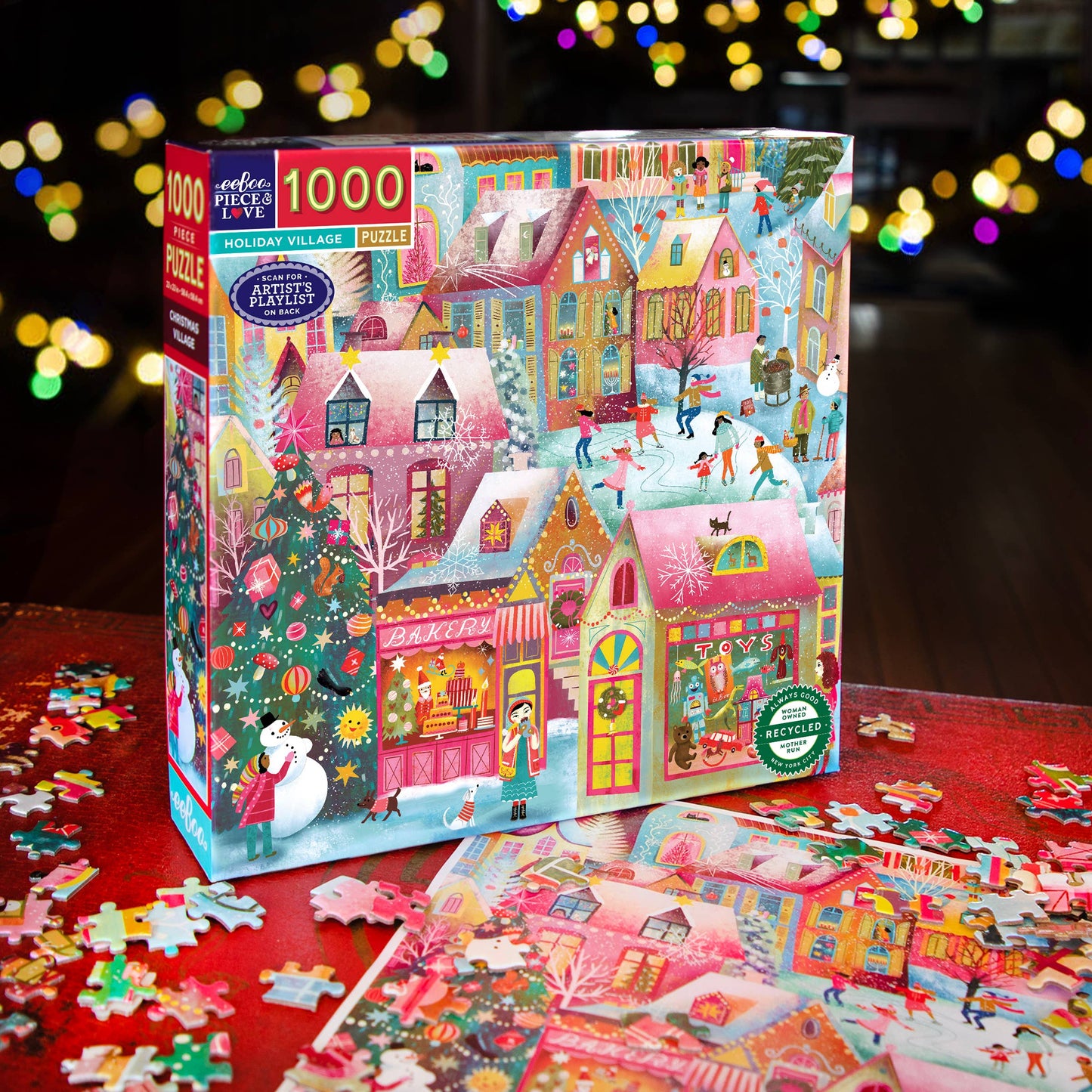 eeBoo - Holiday Village 1000 Piece Square Puzzle *HOLIDAY*