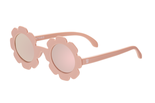 Babiators - Polarized Flower Sunglasses: Ages 3-5+ / Peachy Keen | Rose Gold Mirrored Lens