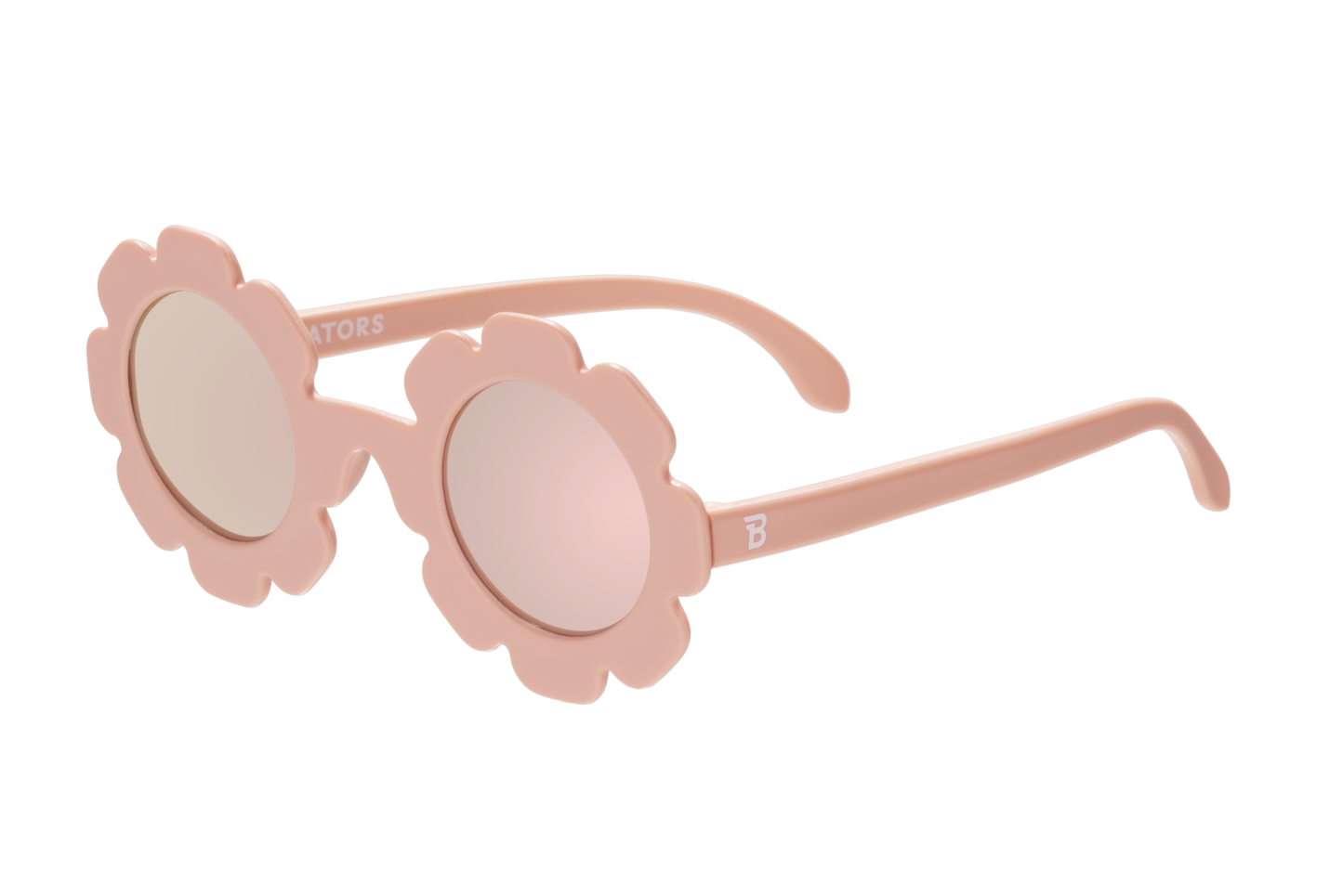 Babiators - Polarized Flower Sunglasses: Ages 6+ / Peachy Keen | Rose Gold Mirrored Lens