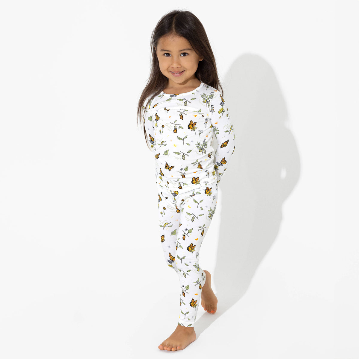 Bellabu Bear - Monarch Butterfly Bamboo Kids Pajamas: 3T
