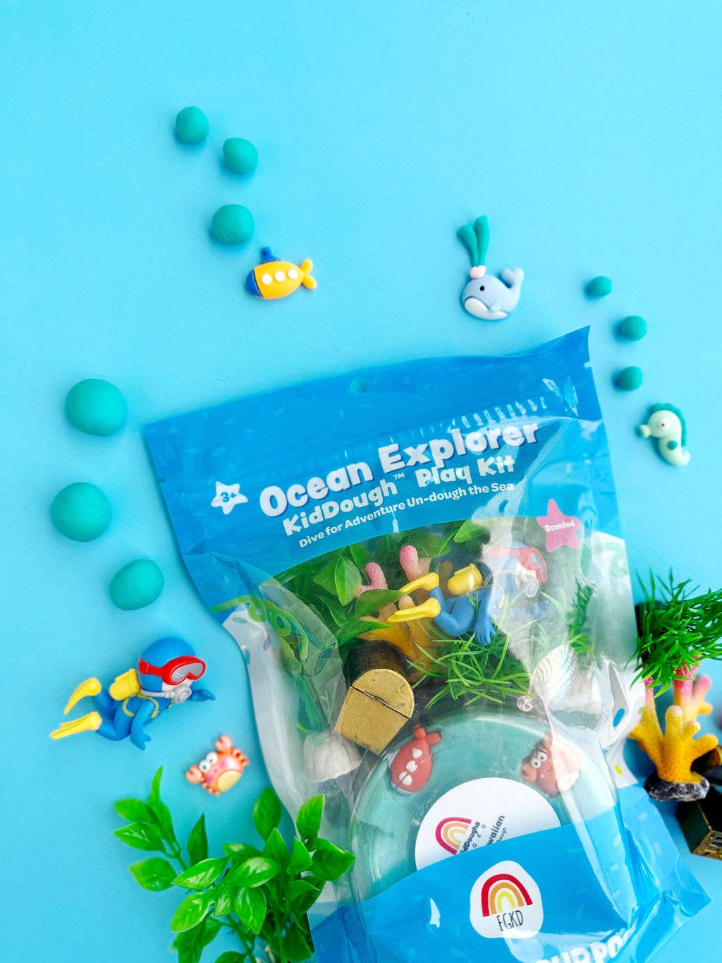 Earth Grown KidDoughs (KidDoughs by EGKD) - Ocean Explorer KidDough Play Kit