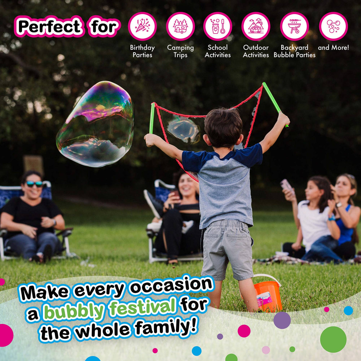 South Beach Bubbles - WOWmazing Giant Bubble Kit: Big Bubble Wands & Concentrate!