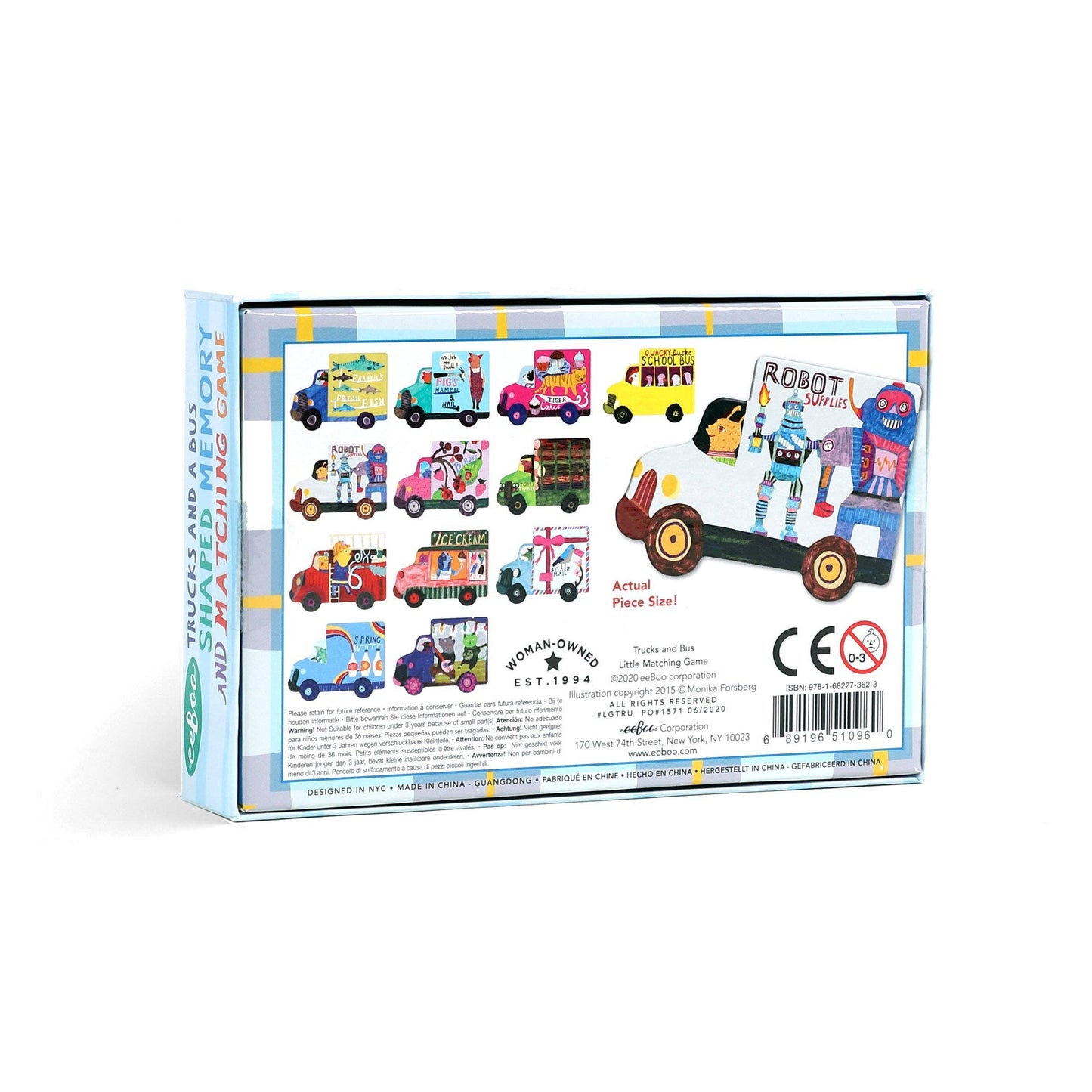 eeBoo - Trucks & a Bus Little Memory & Matching Game